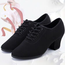 Damen Kunstwildleder Sohle Tanzende Schuhe Latin Salsa Turnschuhe Tanzware Black