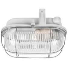 Ovalleuchte  Kellerlampe 1 x E27 / 100W mit Klappbügel Strukturglas