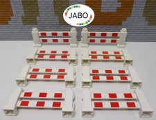 ( Q11 / 11 ) LEGO Duplo 8 x Zaun Zaunteile Zäune Absperrung weiß/rot Baustelle