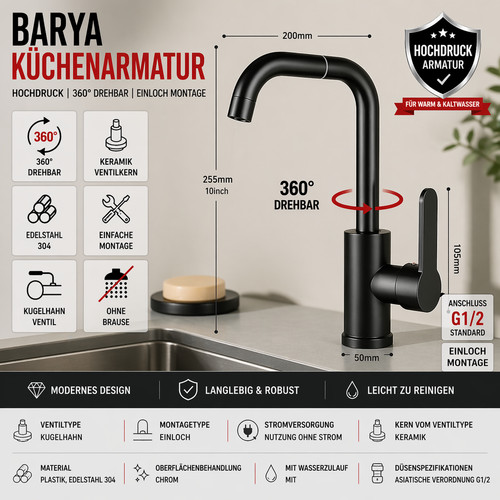 Wasserhahn küche hochdruck - wasserhahn,