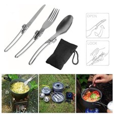 Besteck Utensilien-Set Besteck-Set Camping Edelstahl Klappbar Löffelgabel
