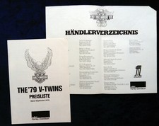 Harley- Davidson V-Twins Preisliste 09.1978 + Händlerverzeichnis
