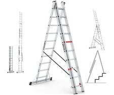 Premium Alu Mehrzweckleiter Kombileiter dreiteilig, extra stabil (TÜV-Süd, EN)