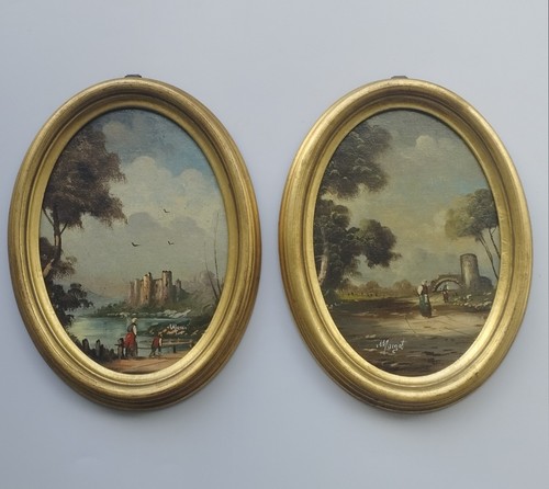 Alte ölbilder set pendant - 2,
