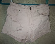 Divided by H&M ? Shorts kurze Hosen ? Gr. 34, S ? Rosa ? Used-Look 