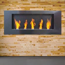 Gelkamin Ethanolkamin Schwarz Gel-Kamin 110cm Wandkamin Brenngel Metallkamin NEU