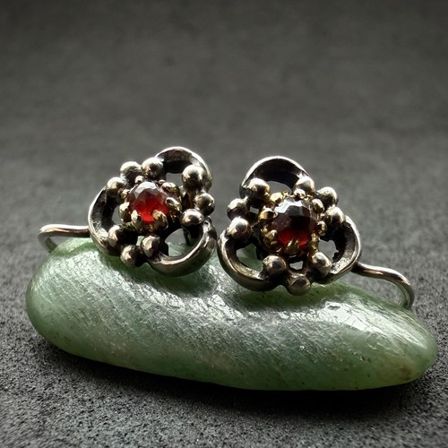 Vintage granat ohrringe 835 - vintage,