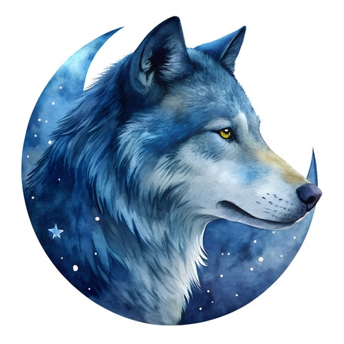 Sticker himmlischer wolf - 2x,