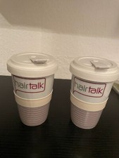 2x Porzellan Kaffeebecher / Getränkebecher to go - ca. 300 ml - neu