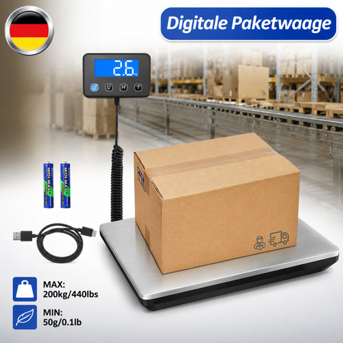 Paketwaage 200kg digital - paketwaage,