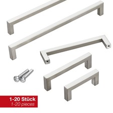 Möbelgriffe eckig echt Edelstahl Stangengriff Küchengriffe Schrankgriffe Griffe