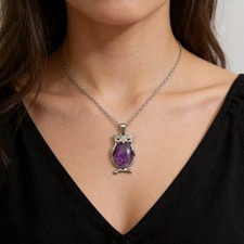 Amethyst Eule Anhänger
