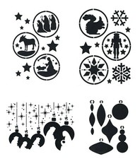 Schablone A4/A5 Weihnachten Kugeln, zum Auftragen von Farbe Heike Schäfer