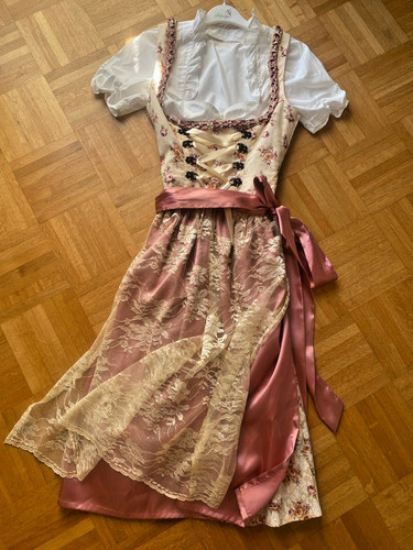 Alpenfee dirndl altrosa creme - altrosa,