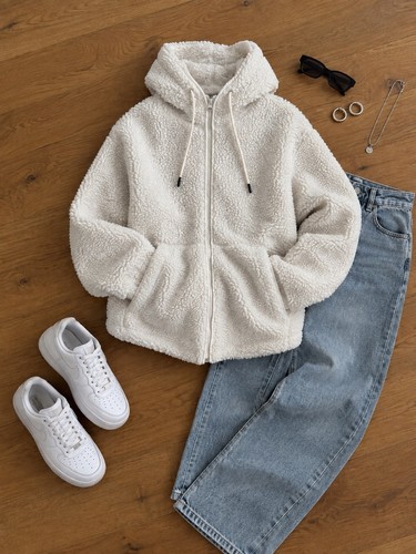 Teddyjacke mit kapuze - mit,