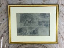 KOHLESTIFT ZEICHNUNG GERAHMT FRAU PERSONEN KUH JOSEF WOPFNER (1843-1927)