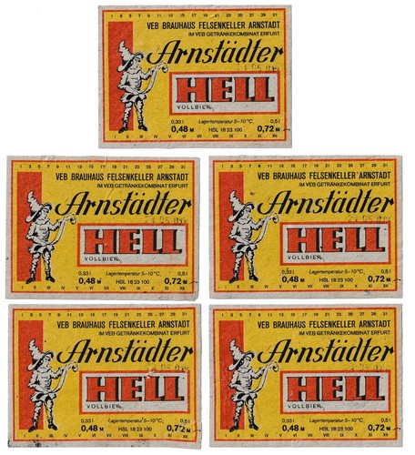 Alte ddr bieretiketten - 5x,