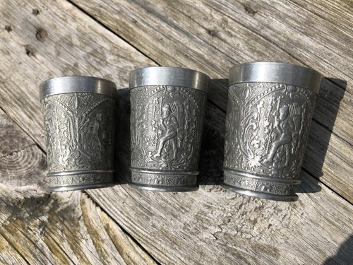 3er set schnapsbecher zinn - ,