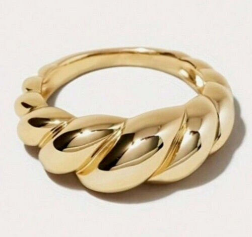 Gold twist twirl stapelring - twist,