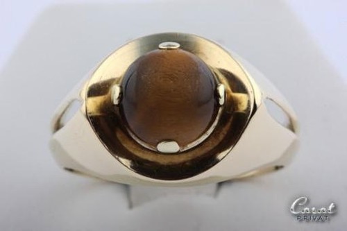 Tigeraugen ring 14kt 585 - ring,