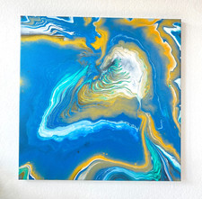 Abstraktes Acryl-Pouring
