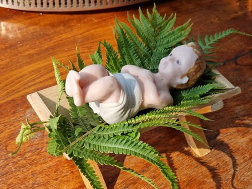 Alte krippenfigur wachs - krippenfigur,