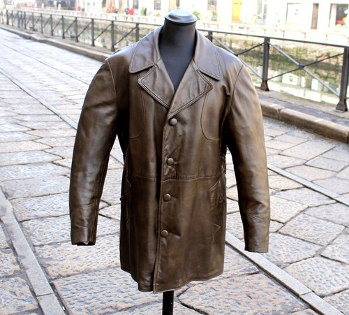 Herren lederjacke braun - , blazer
