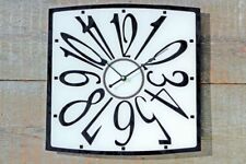 Wanduhr aus lackiertem Glas 34cm x  34cm Küchenuhr Küche Uhr