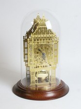 #10972b - Franklin Mint Uhr - Big Ben - Hermle Skelettuhr mit Glasdom