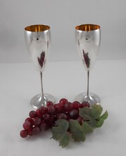 *RAR* Paar Sekt-/ Champagner- kelche / Flöten aus 800er Silber im Kasten Italien