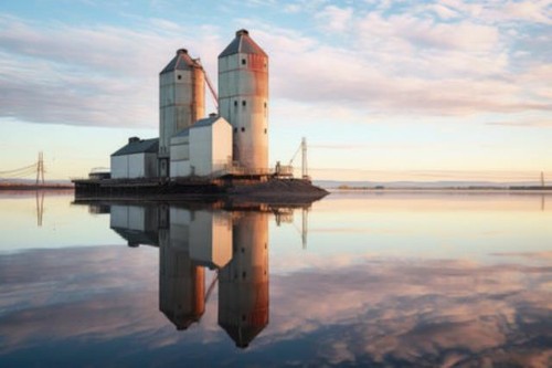 Wandbild getreidesilos - wandbild:,