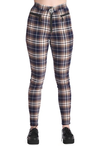 Marine schottenkaro skinny - marine,