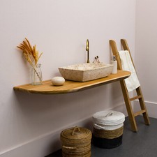 Teakholz Waschtischplatte ab