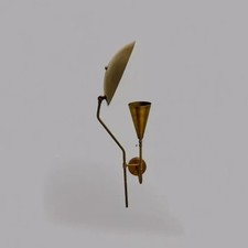 50er Jahre Italienischer Stil Messing Wandleuchter Einzelleuchte Mid...