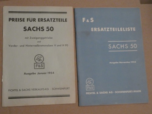 Sachs ersatzteilliste 1954 - sachs,