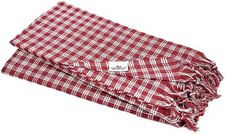 2 x Pestemal Lendentuch Hamamtuch Saunatuch Strandtuch Handtuch KARO bordeaux 