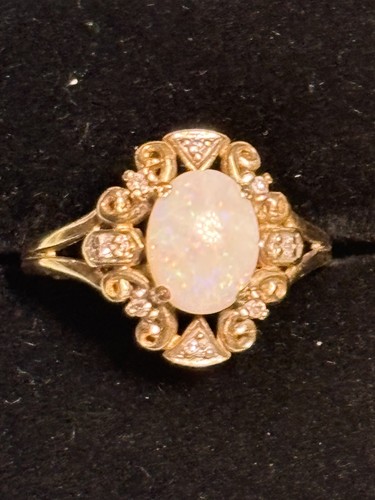 Vintage 14k gold opal - vintage, diamant