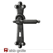 AHB Türgriff 1674/2684 Langschild Schmiedeeisen verzinkt antik geschwärzt BB