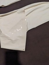 Latexstrümpfe für Strapshalter weiß XL 41 EU Simon O