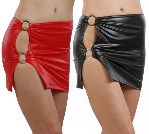 Damen minirock wetlook - damen,