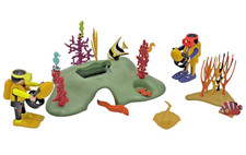 Playmobil Taucher Unterwasserwelt Rochen Koralle Seepferdchen Fisch