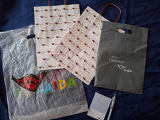 AIDA Reiseutensilien 2 Papiertragetaschen Block mini, Kuli, 2 Tragetaschen