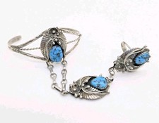 Armband mit Ring Sklavenarmband 925 Türkis Navajo Indianerschmuck Ringarmband