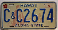 Hawaii Nummernschild USA Kennzeichen Schild C & C = City and County of Honolulu