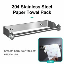 Küchenrollenhalter Edelstahl Papierrolle Handtuchhalter Wandhalterung &Schrauben