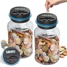 2x Spardose mit Zählwerk