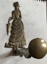 Vintage Solid Brass Lady Bell Victorian Style Woman Figurine 48cm Top Zustand