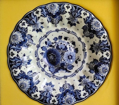 Großer blau delft wandteller - delft,