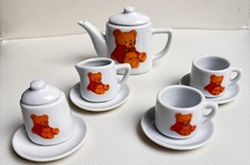 Puppen-Kaffeeservice 11 Teile Porzellan mit Bärchen Teeservice
