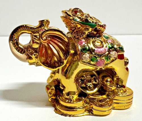 Elefant mit geldkröte gold - elefant,
